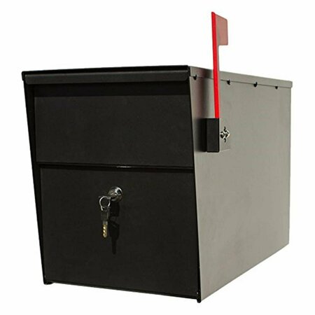 BOOK PUBLISHING CO LetterSentry Galvanized Steel Locking Post Mount Rust Proof Mailbox - Black GR2642772